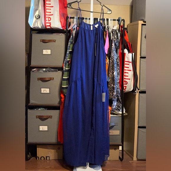 NSR Dresses & Skirts - NWT NSR Tallie Oversized Chiffon Maxi Sleeveless Dress Sz XS Indigo Cobalt Blue